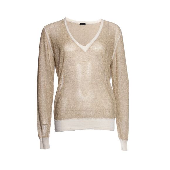Joseph Lurex cashmere top in gold.
